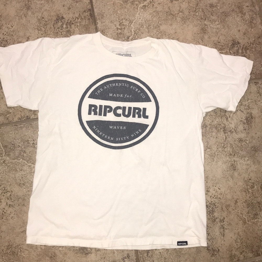Rip Curl Boy’s Size L Short Sleeve White Logo Tee